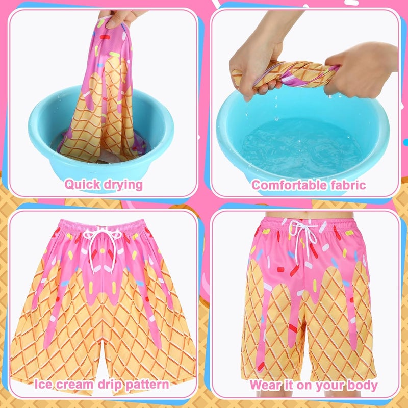 Chicingyou 3 Set Baseball Ice Cream Drip Suit with Quick Dry Shorts & Sun Protection Ice Sleeves for 10-12 Years, Summer Sports Uniform Team Gift for Baseball Basketball Golf Outdoor Activities - Image 2